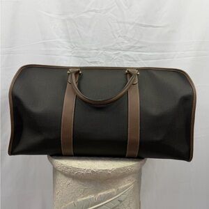 Vintage Dunhill Weekender Duffel Travel Bag Leather Trim W Lock Key